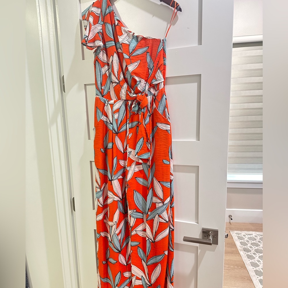 Colorful one shoulder jumpsuit